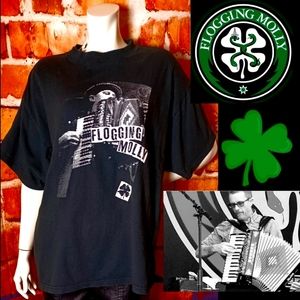 EXTREMELY RARE Flogging Molly OG Punk Band Concert T Shirt Accordian Like NEW XL